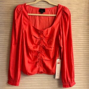 NWT Lumiere Coral Blouse Holiday Blouse Medium